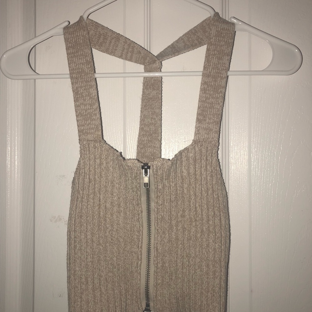 UO Ribbed Zip Up Front Cami